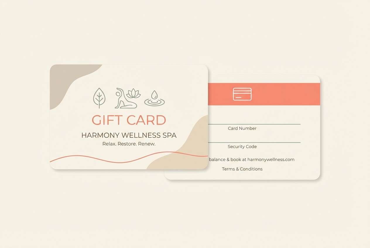 spa gift card with coral