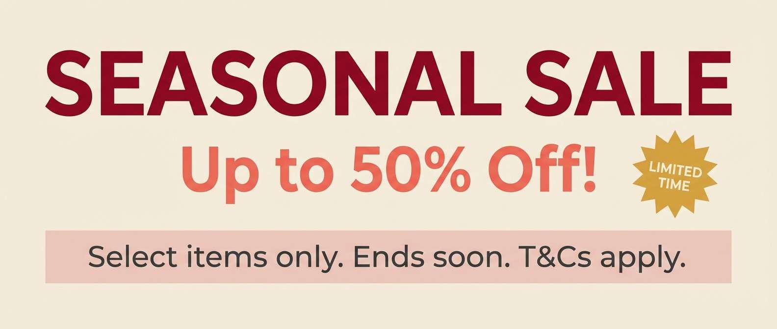 holiday sale banner in warm reds