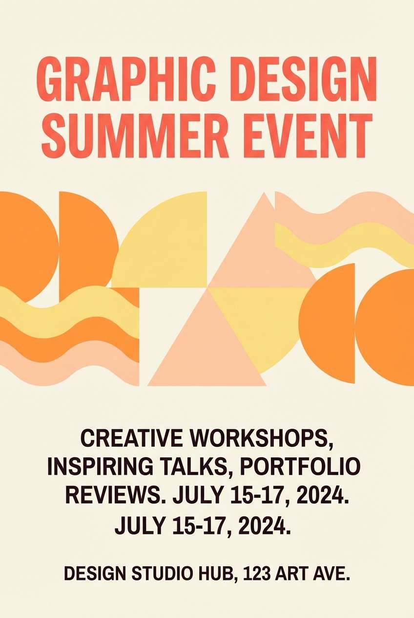 summer flyer with coral headline