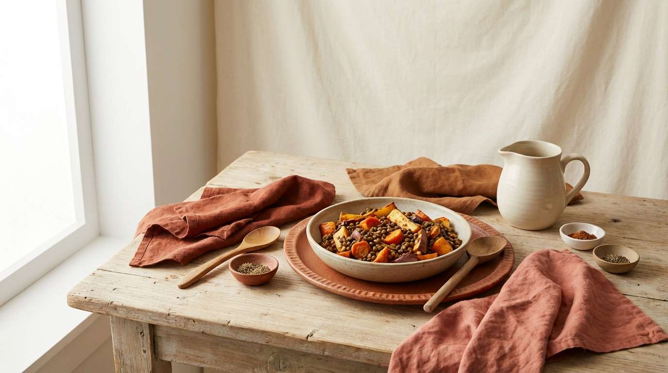 warm recipe hero in terracotta