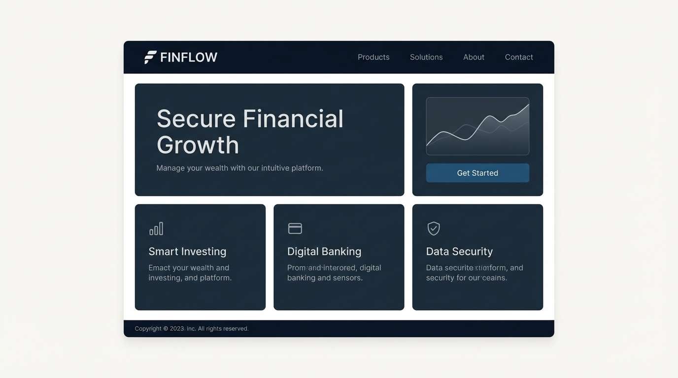 fintech landing ui mockup