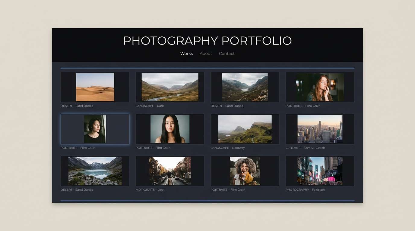 photo portfolio web layout
