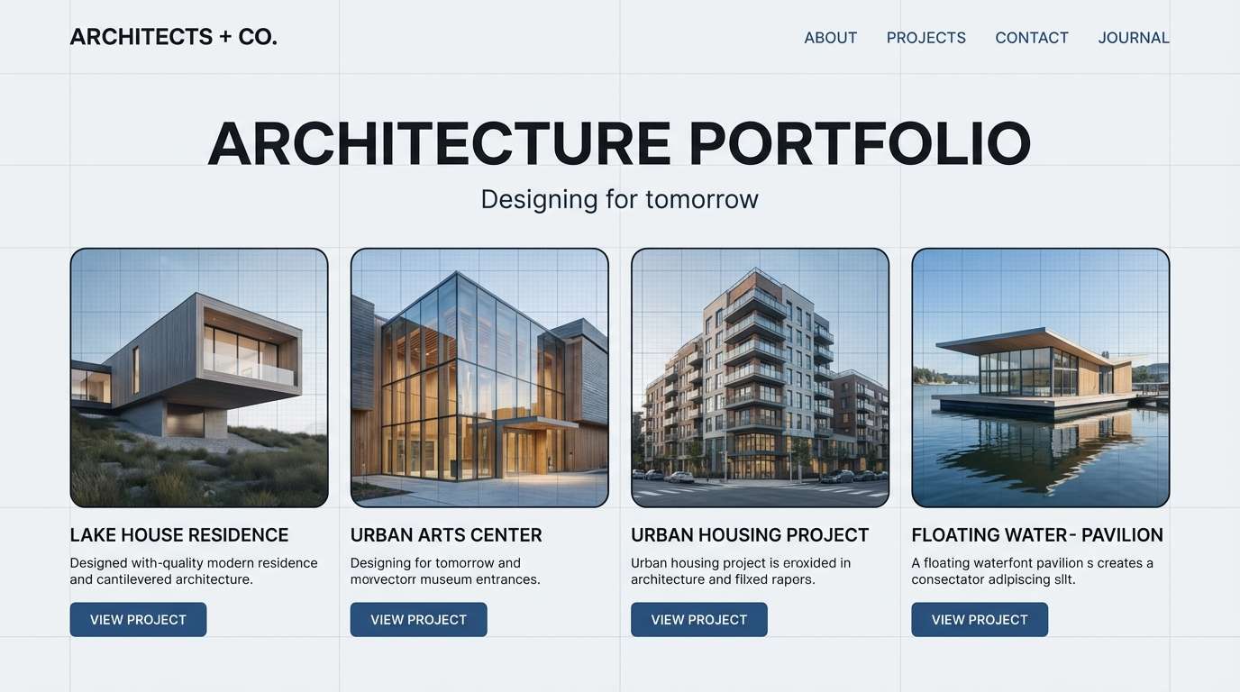 architecture portfolio web mockup