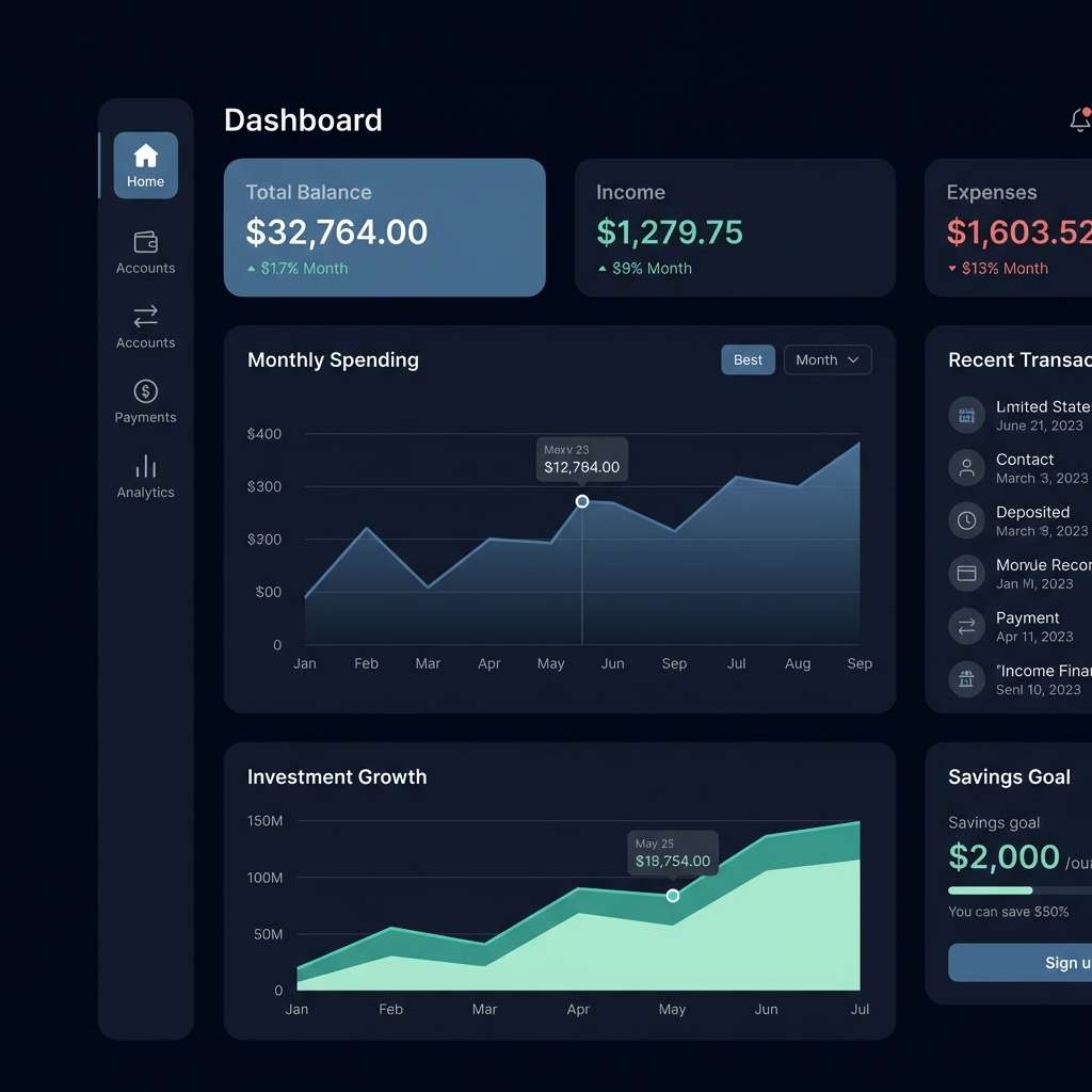 fintech dashboard ui