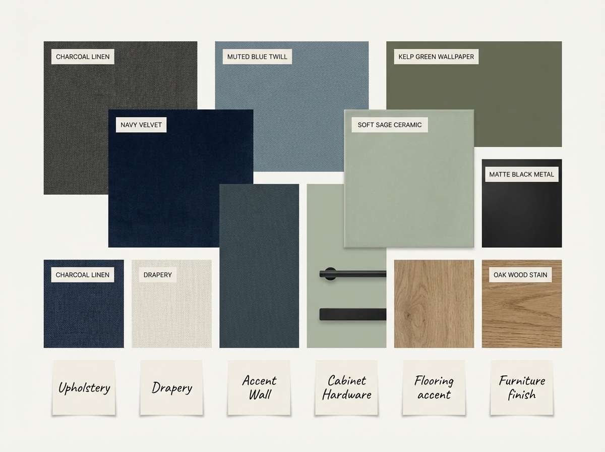interior moodboard swatches