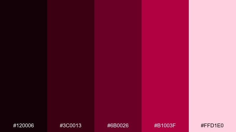 black cherry vinyl color palette with hex codes