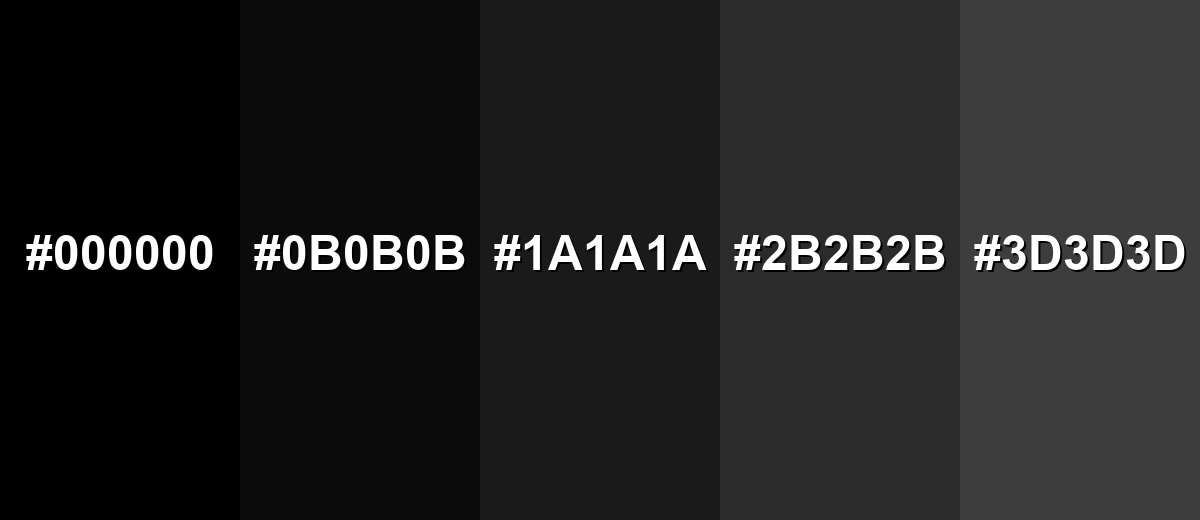 shades and variations of black-color