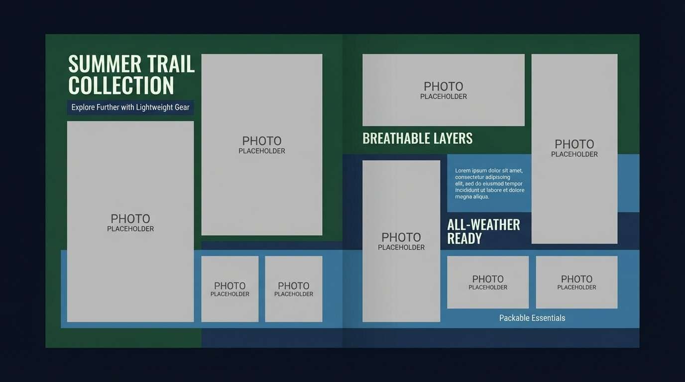 outdoor lookbook spread design