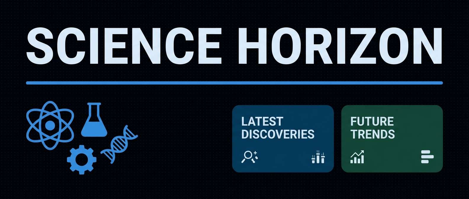 science newsletter header in deep blue