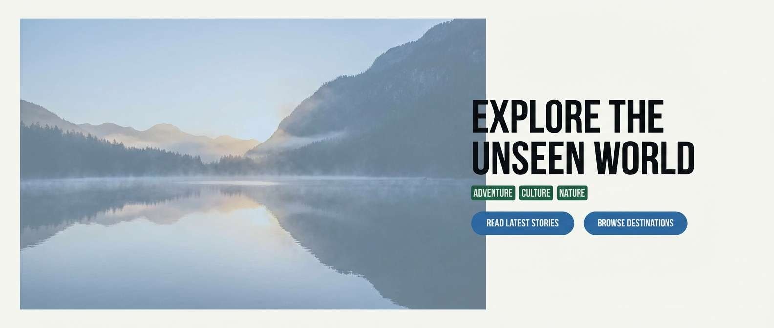 travel banner with crisp blues