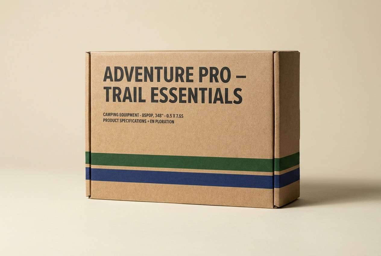 camping packaging in vintage tones