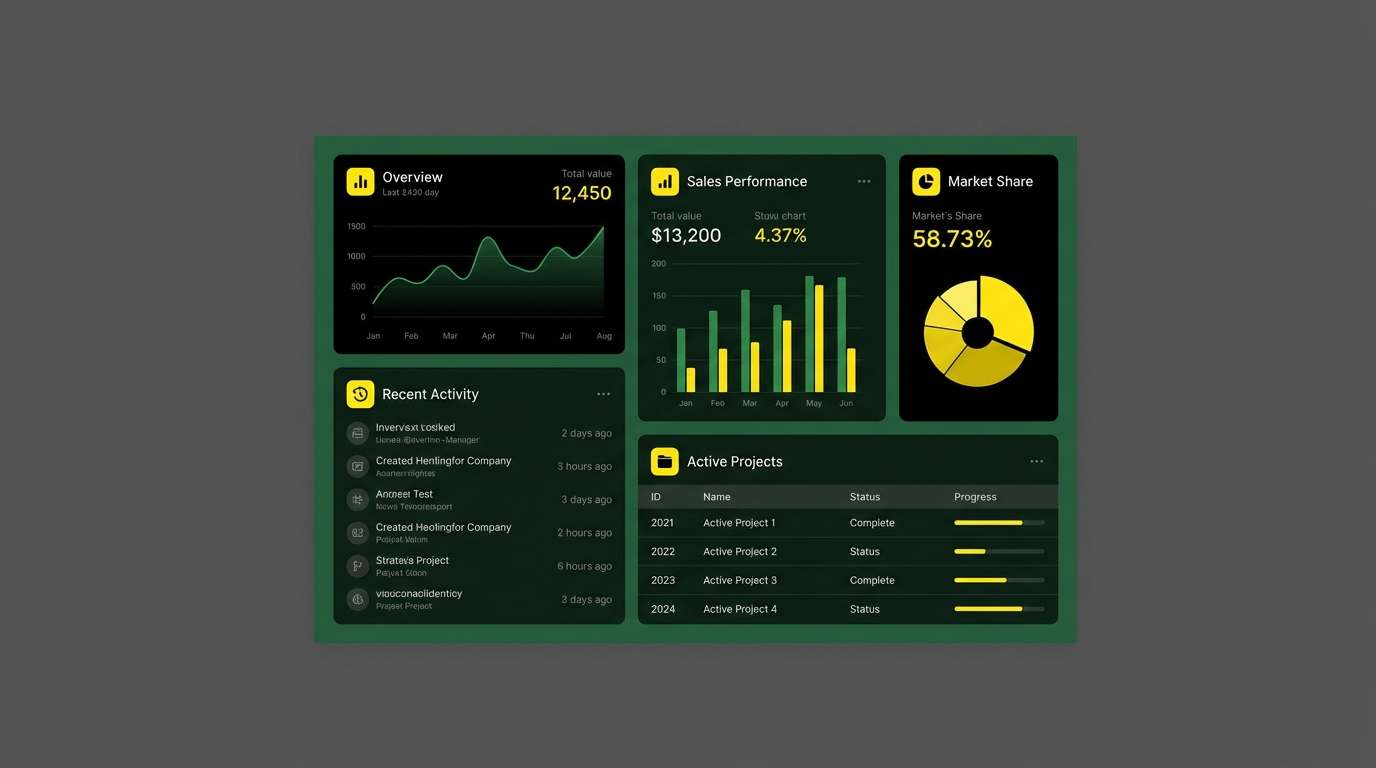 dark dashboard ui mockup