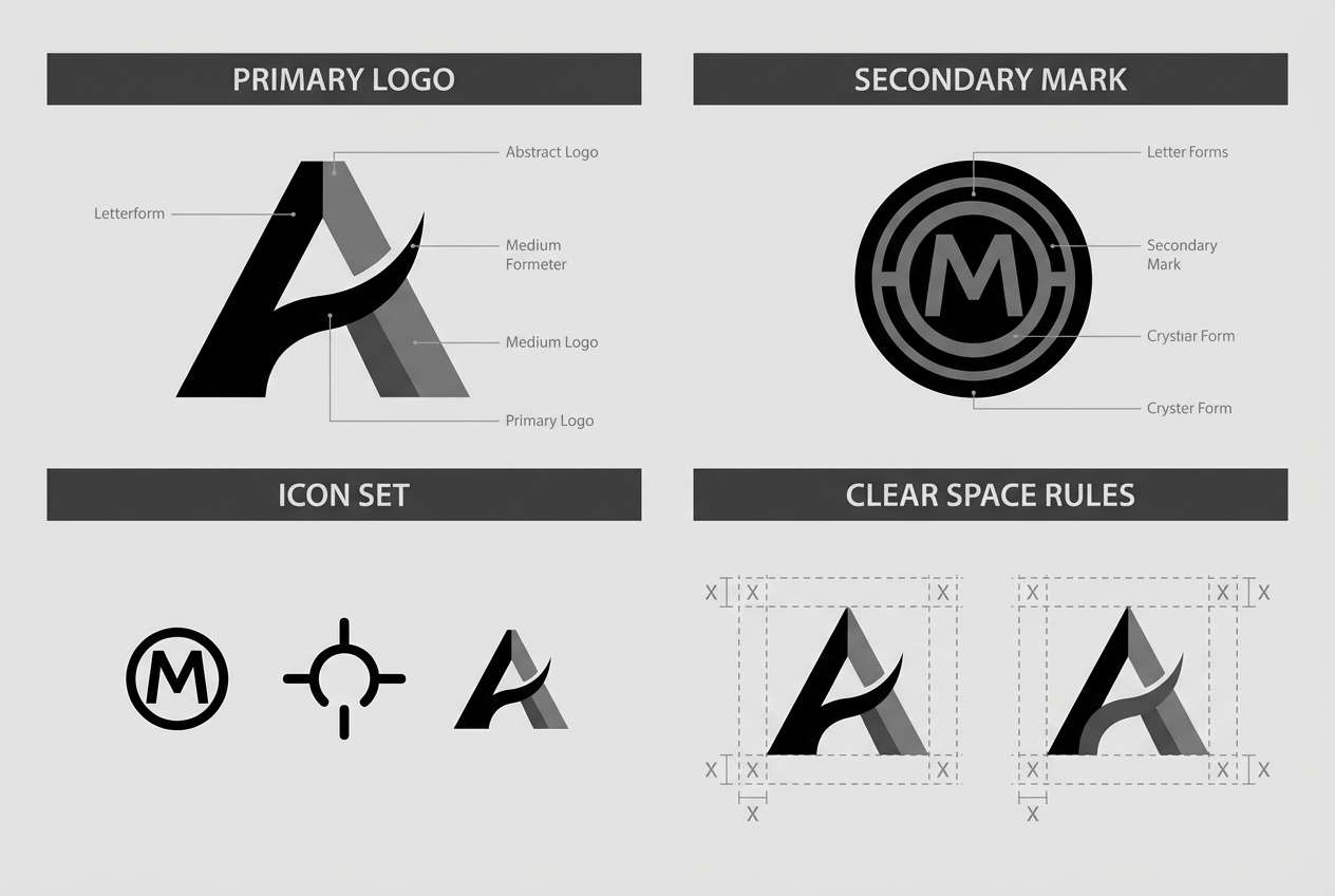 monochrome logo system sheet