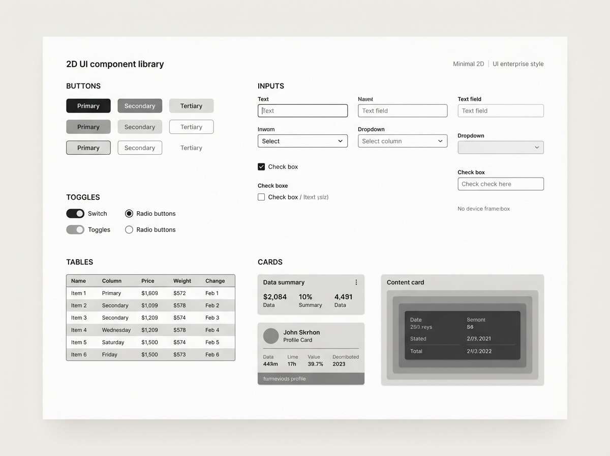 enterprise ui components sheet