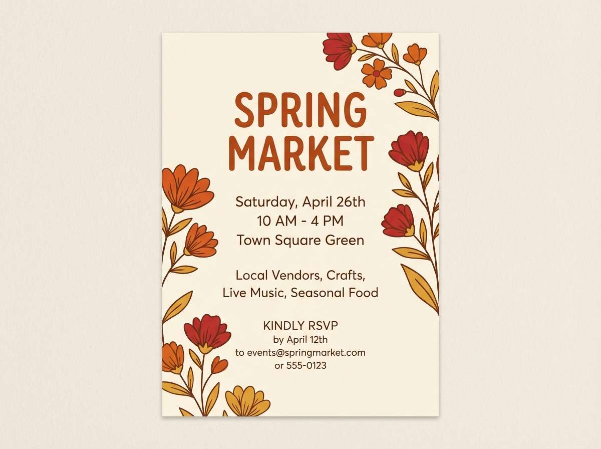 spring invitation flyer design