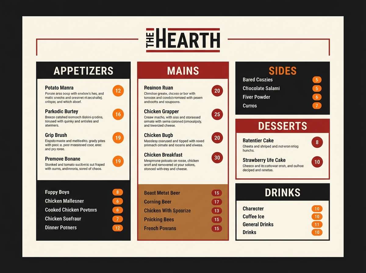 spicy menu graphic layout