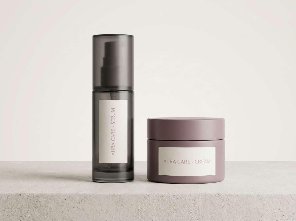 minimal skincare product ad