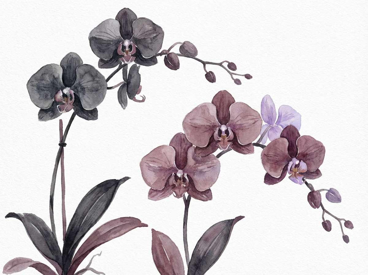 watercolor orchid print