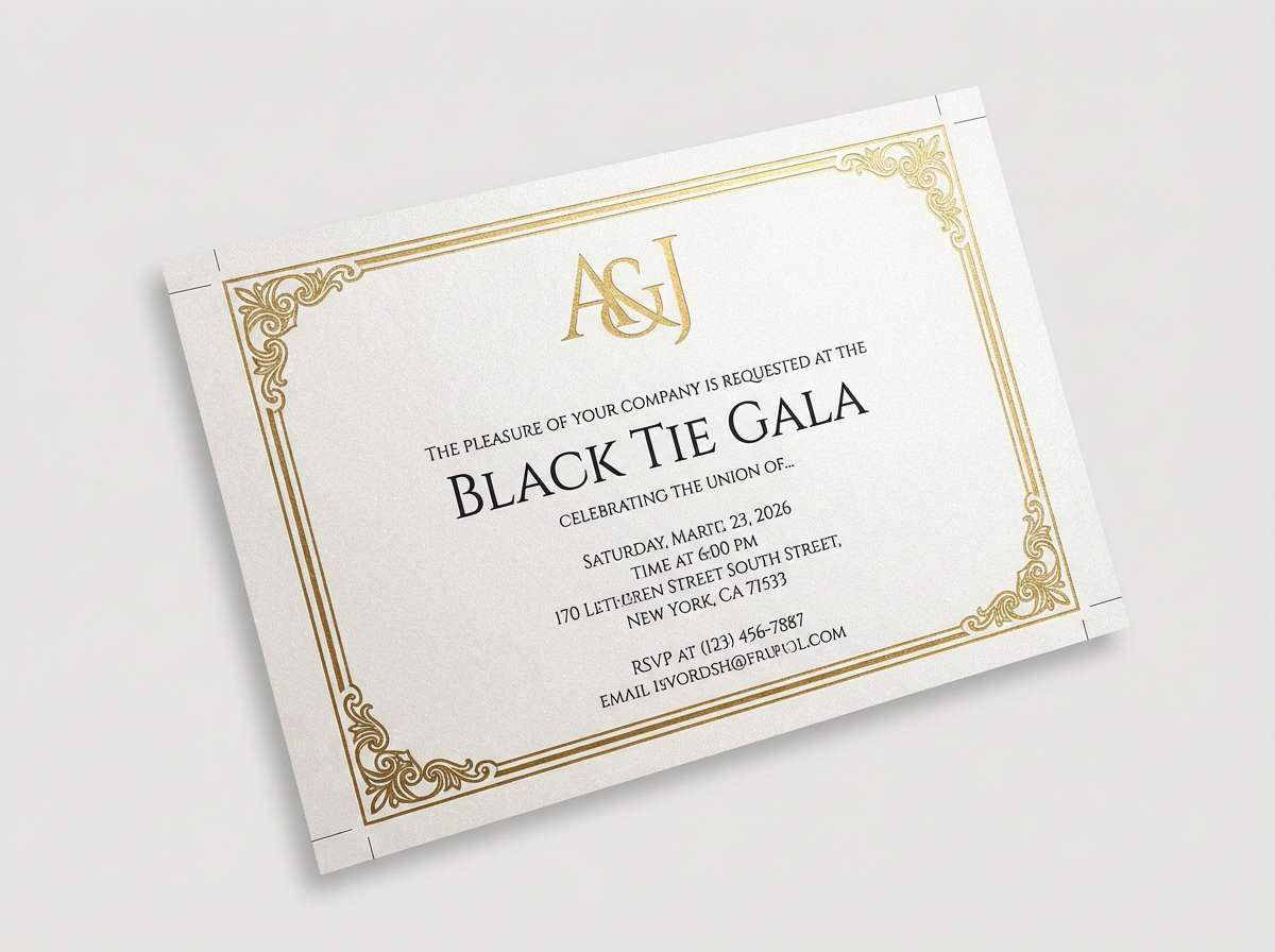 formal black tie invitation
