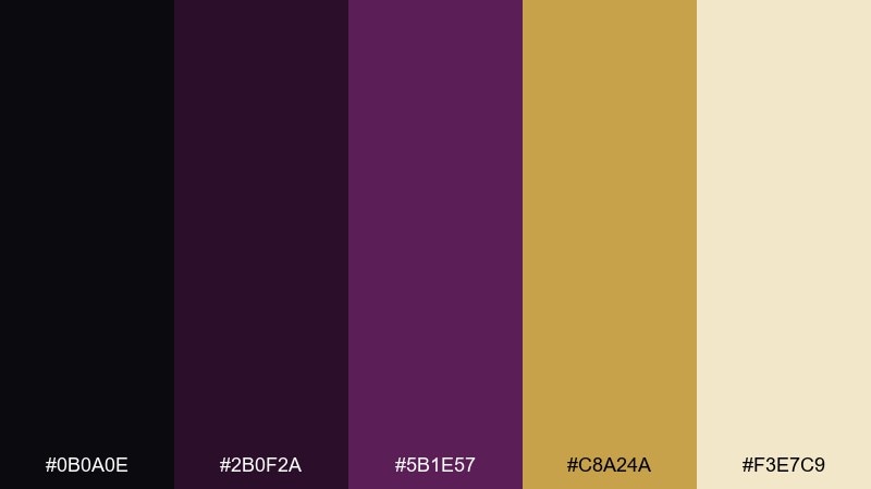 blackberry gold dust color palette with hex codes