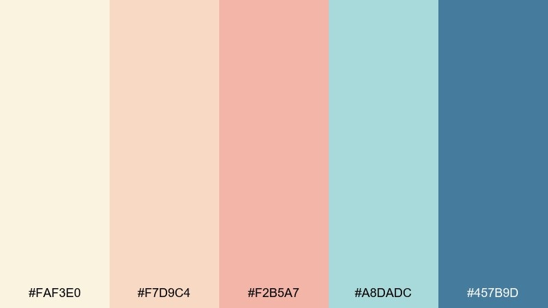 bleached shell coral reef color palette with hex codes
