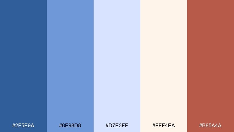 bleuberry cream french blue color palette with hex codes