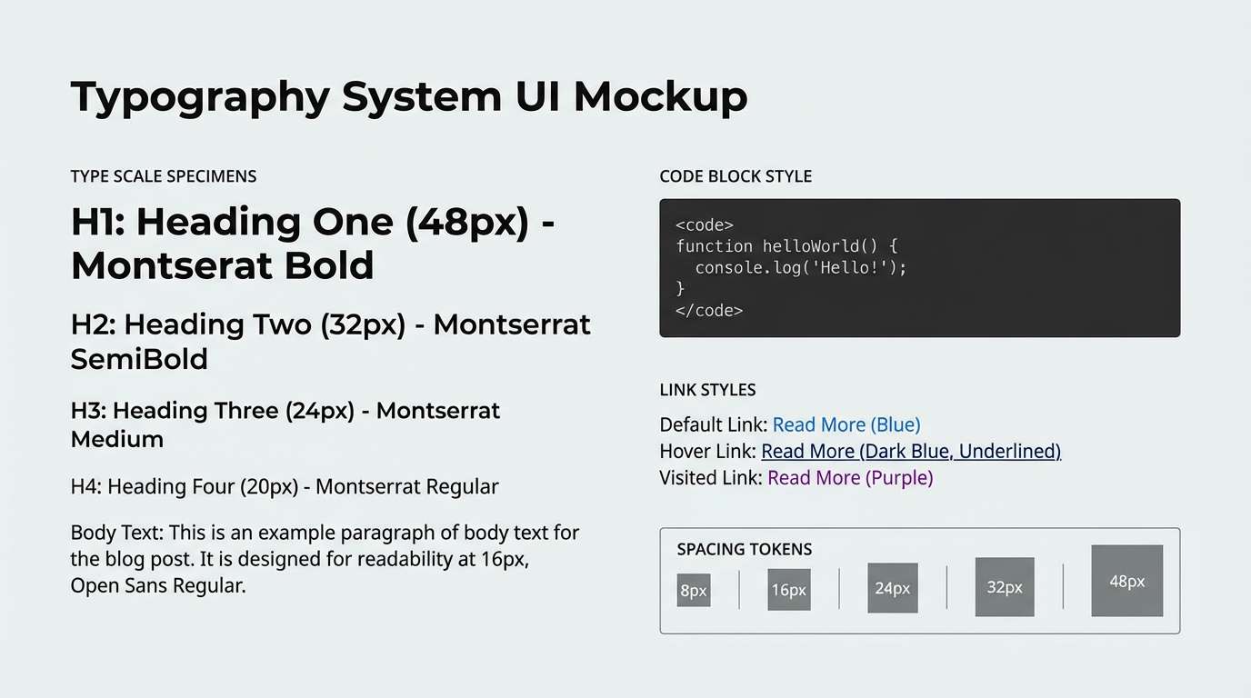 blog typography ui specimen