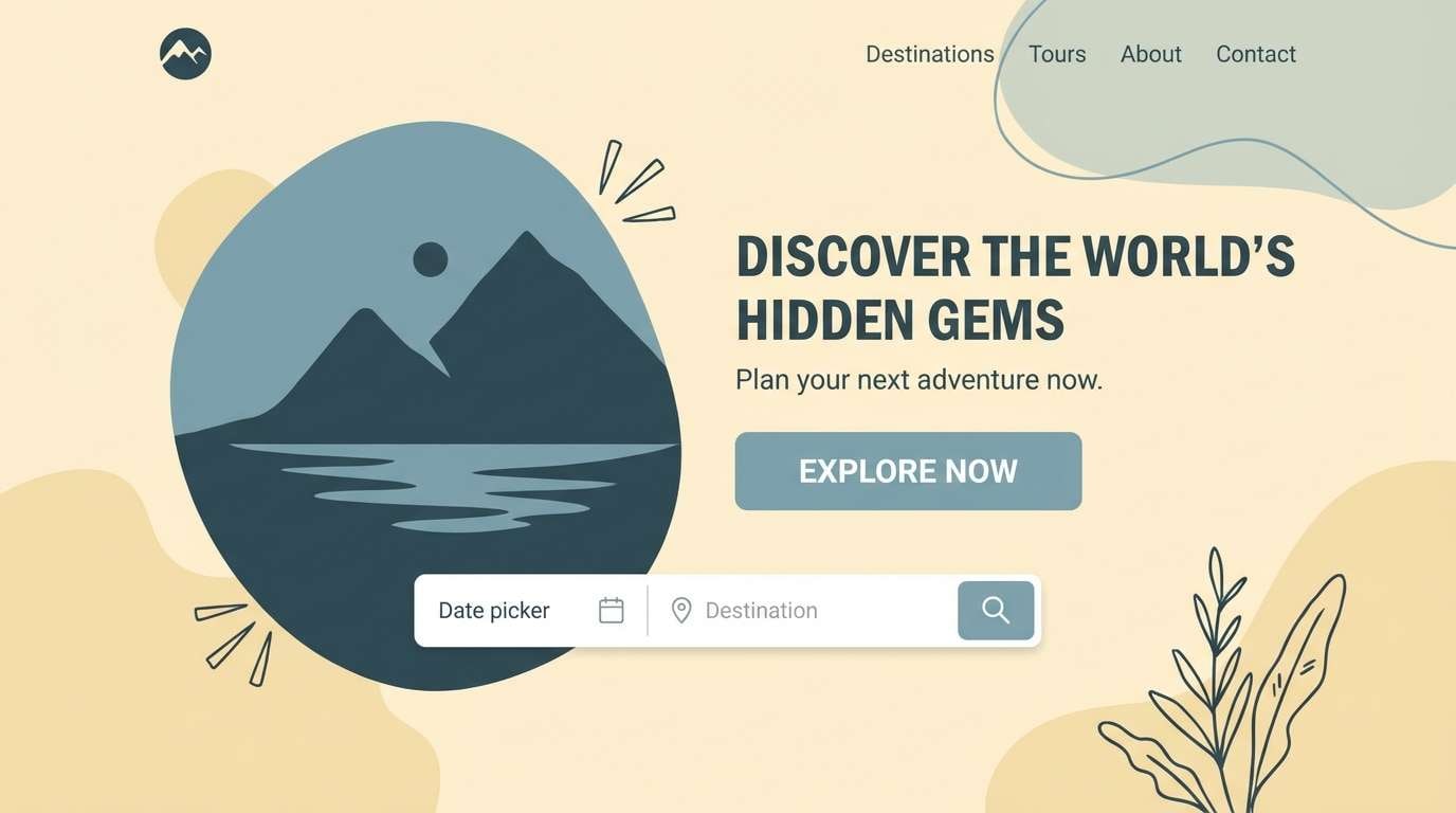 travel landing page ui