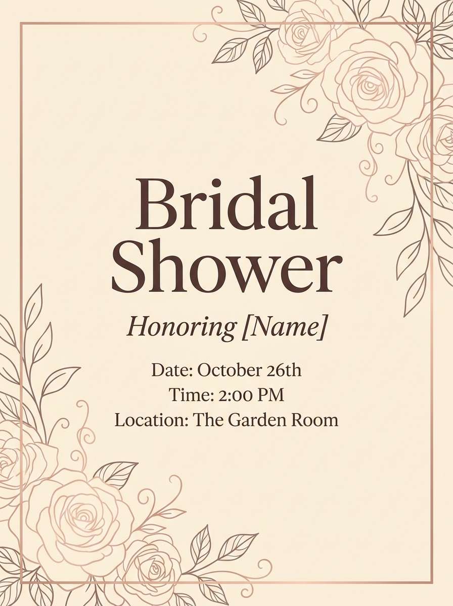 bridal shower flyer