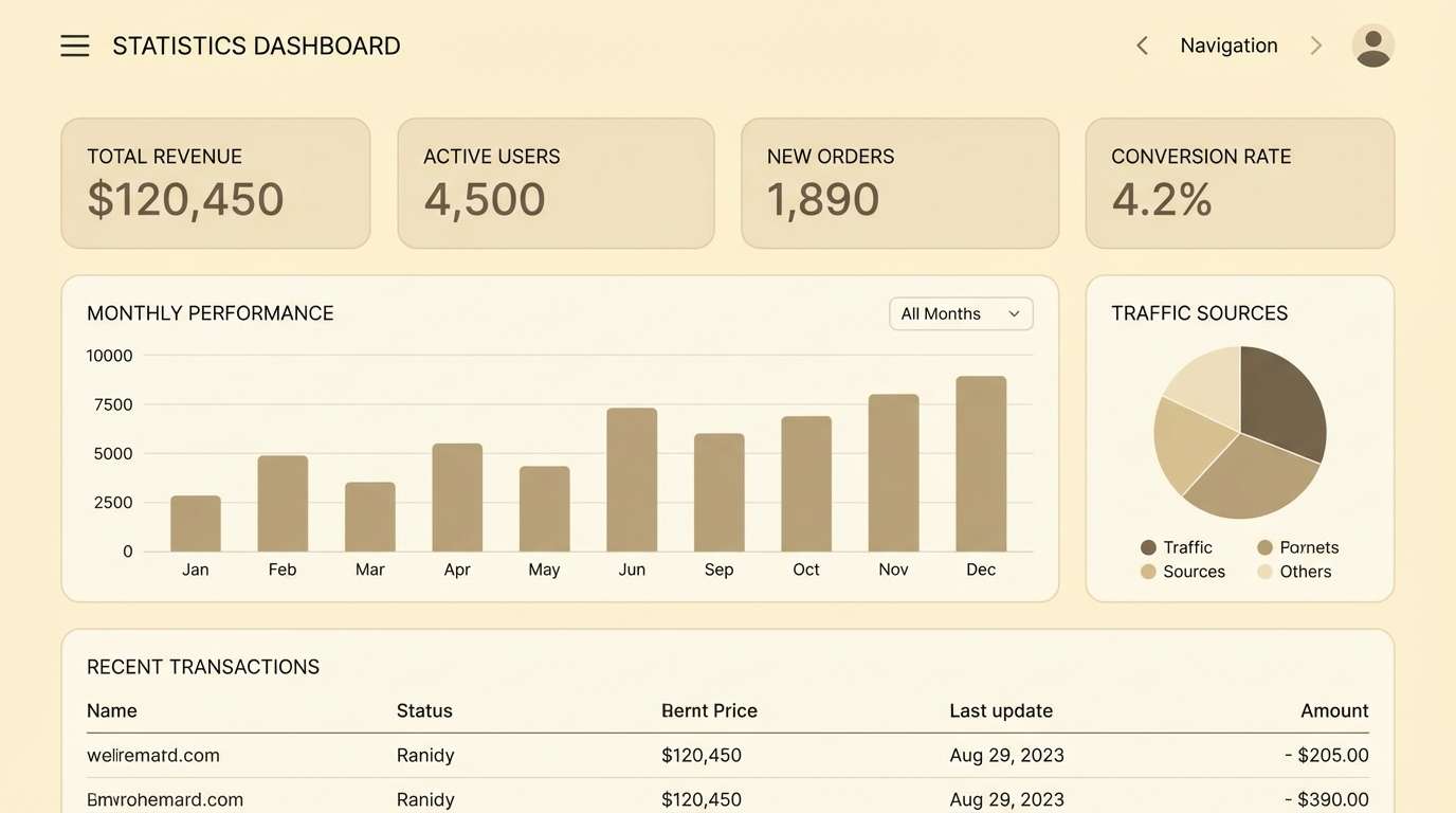 minimal dashboard ui mockup