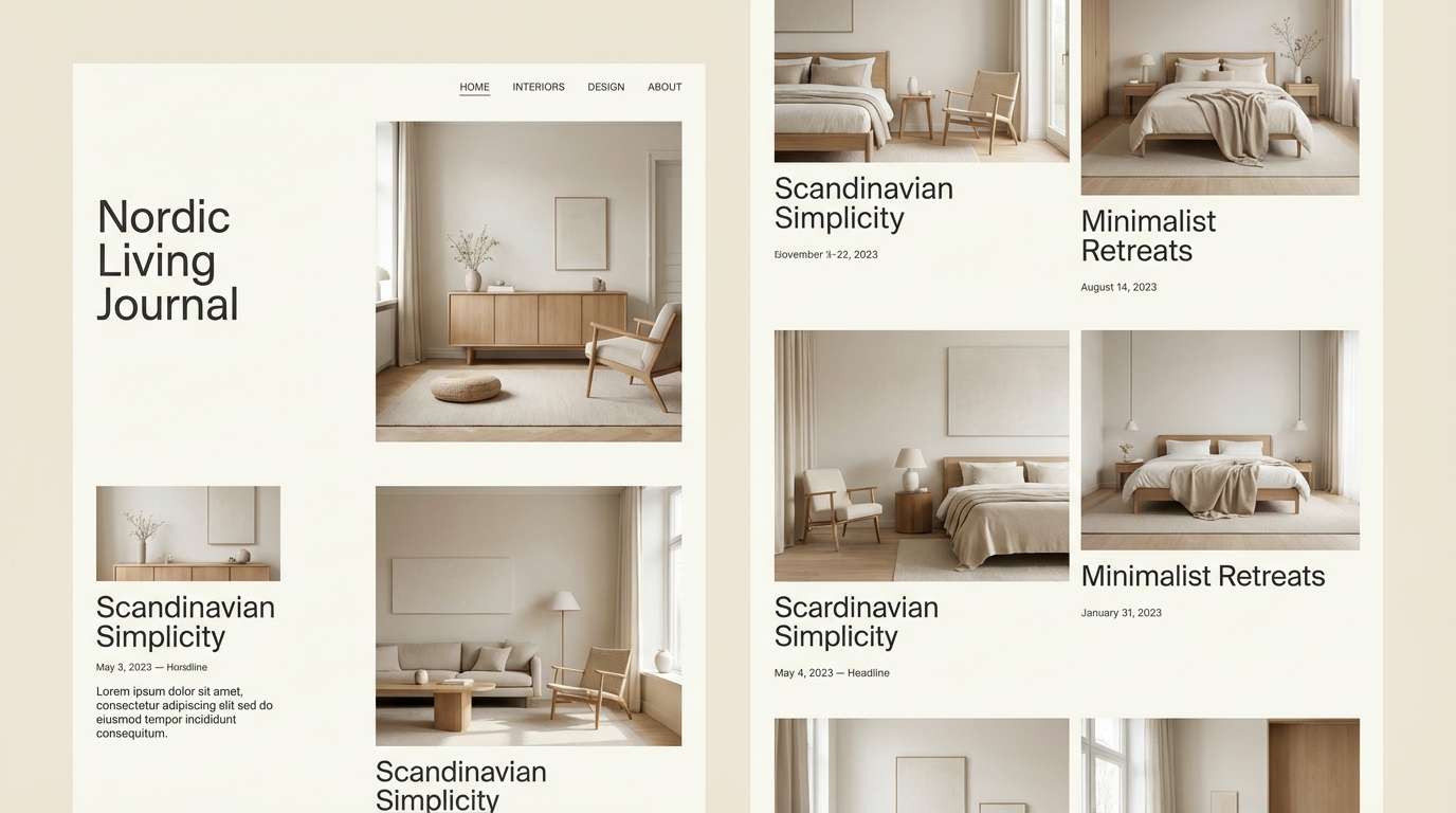 interior website mockup