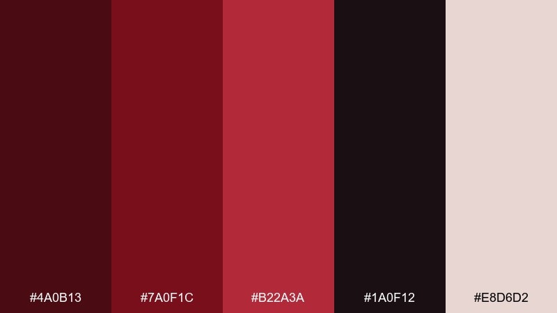 blood velvet vampire color palette with hex codes