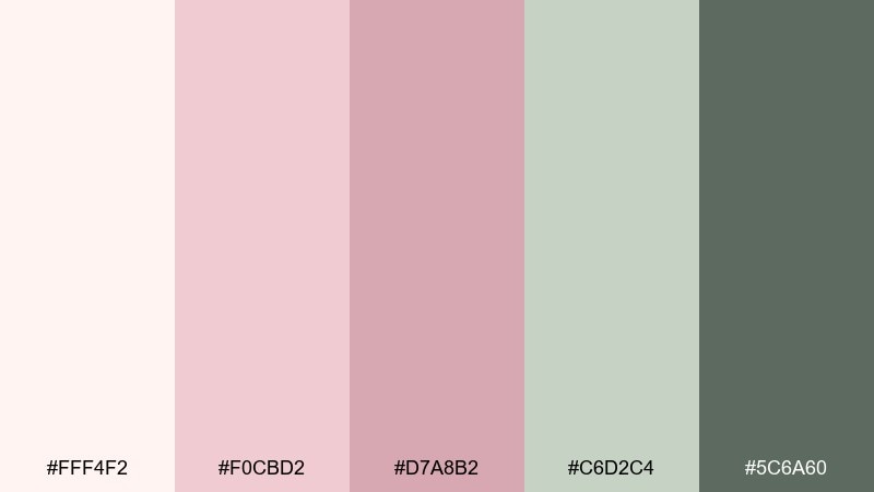 bloom & linen minimal rose garden color palette with hex codes