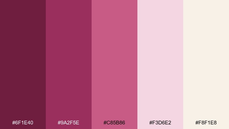blooming peony plum burgundy plum color palette with hex codes
