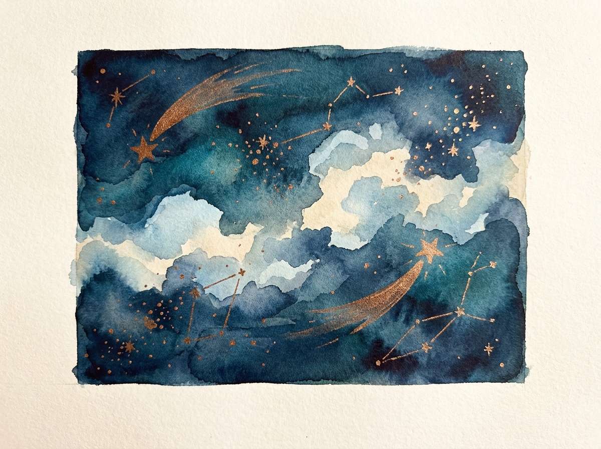 watercolor celestial illustration