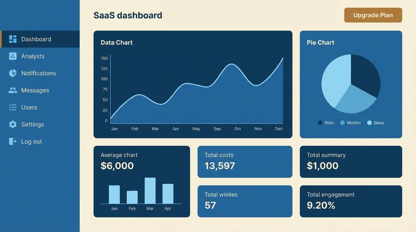 saas dashboard ui mockup