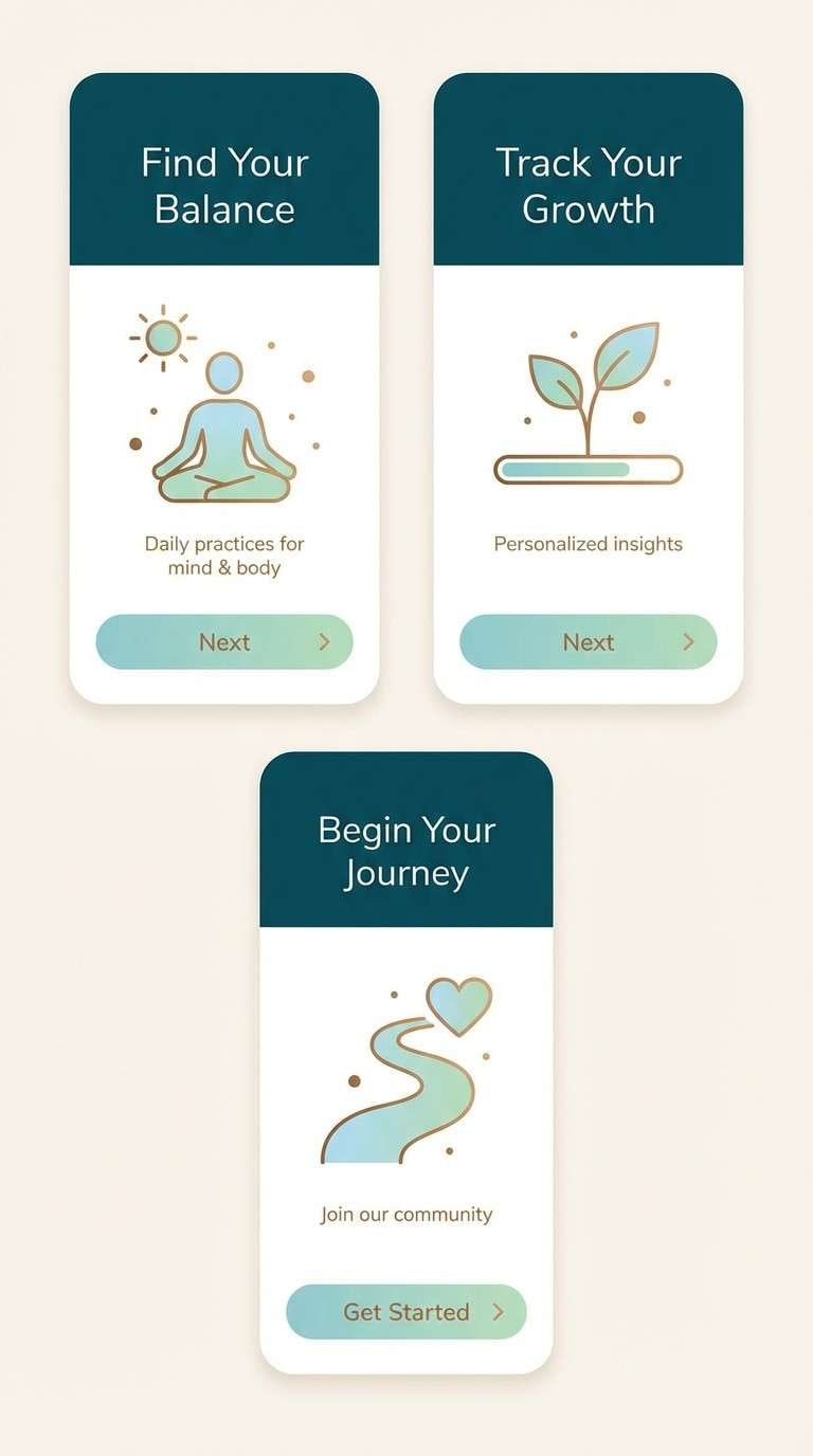 wellness onboarding ui screens
