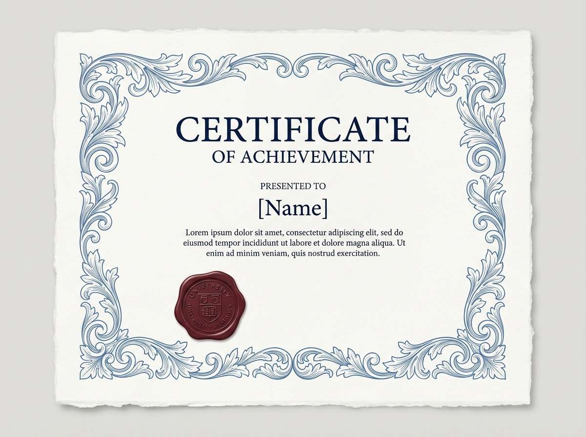 formal certificate in navy burgundy