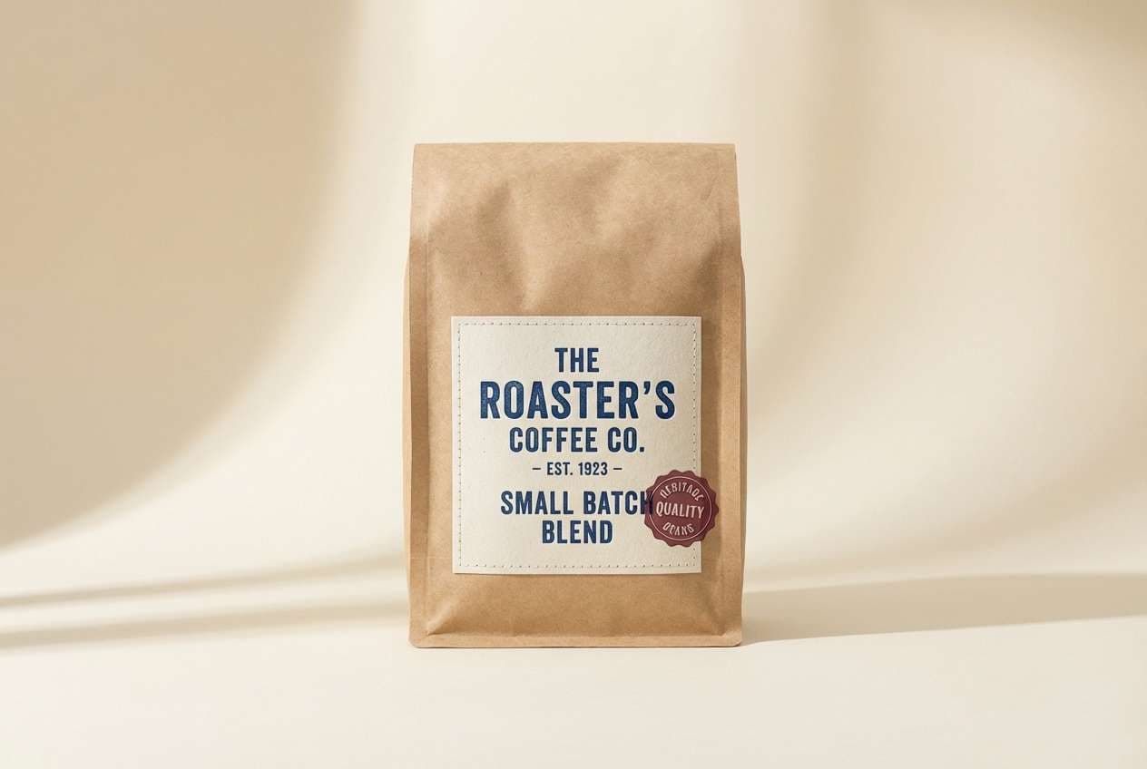 coffee packaging in vintage tones