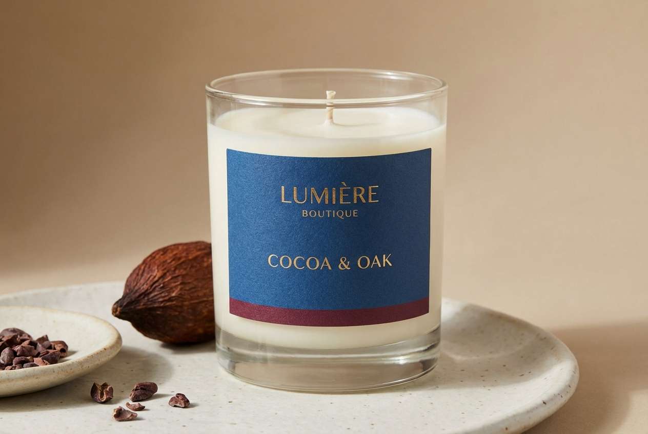 candle ad in cocoa burgundy