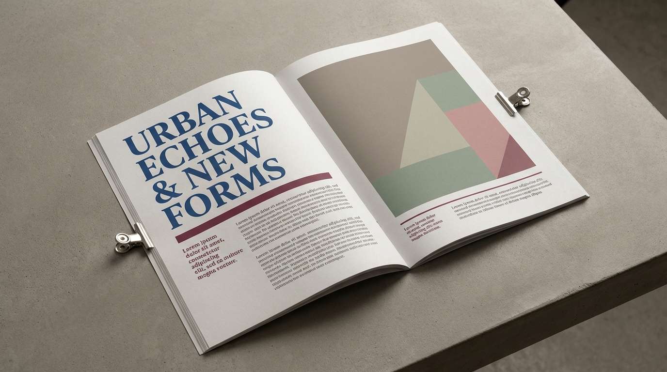 editorial spread in blue burgundy