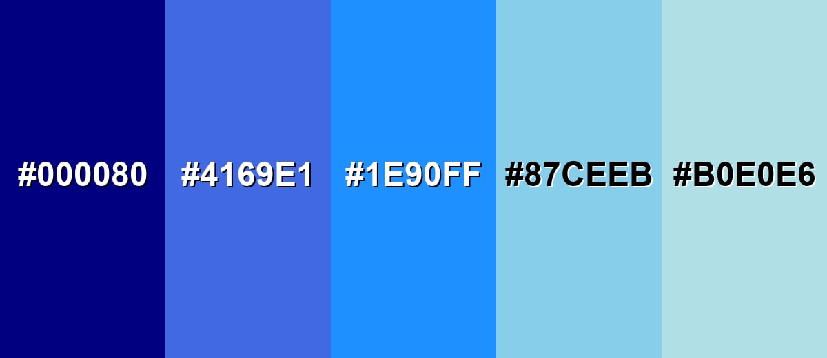 shades and variations of blue-color