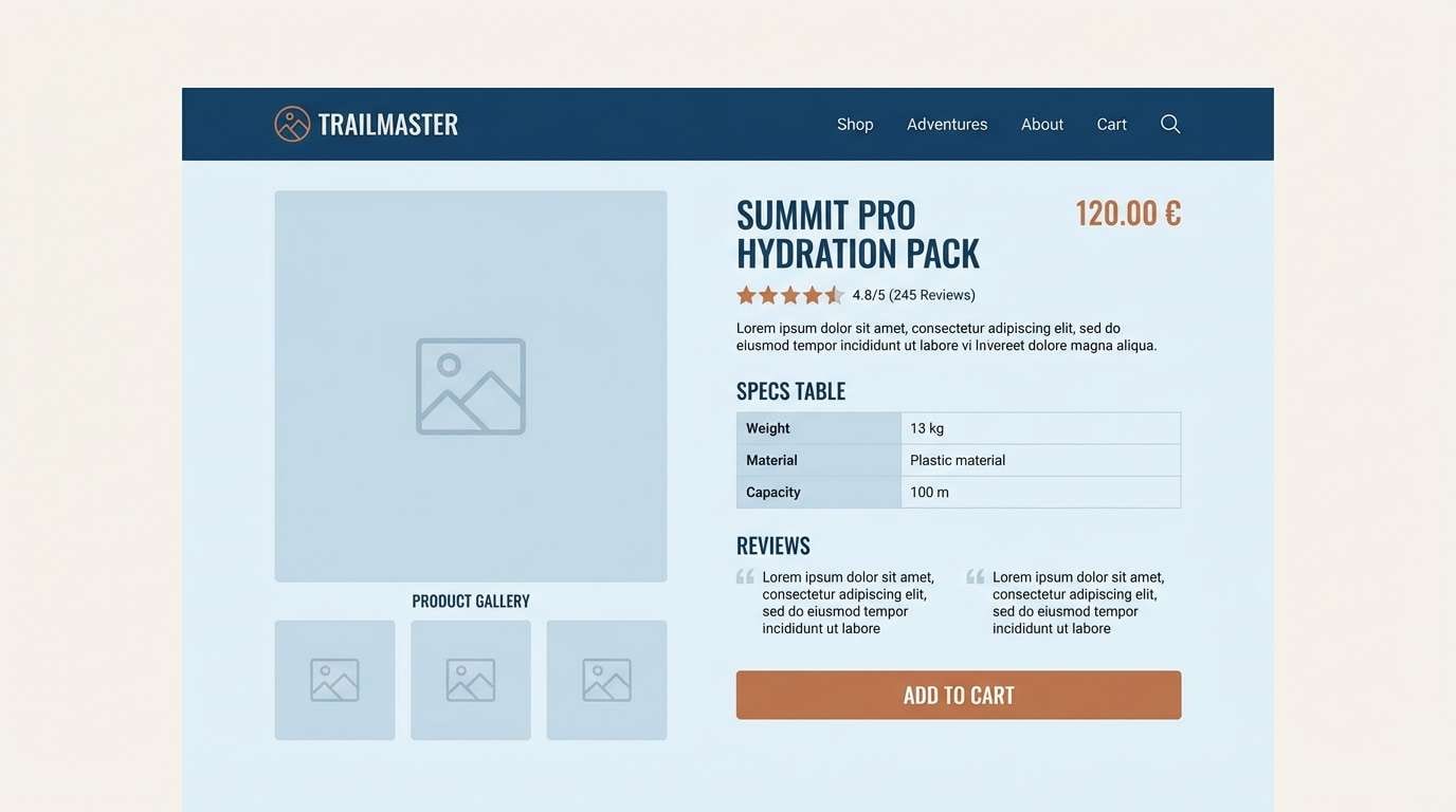 ecommerce product page ui