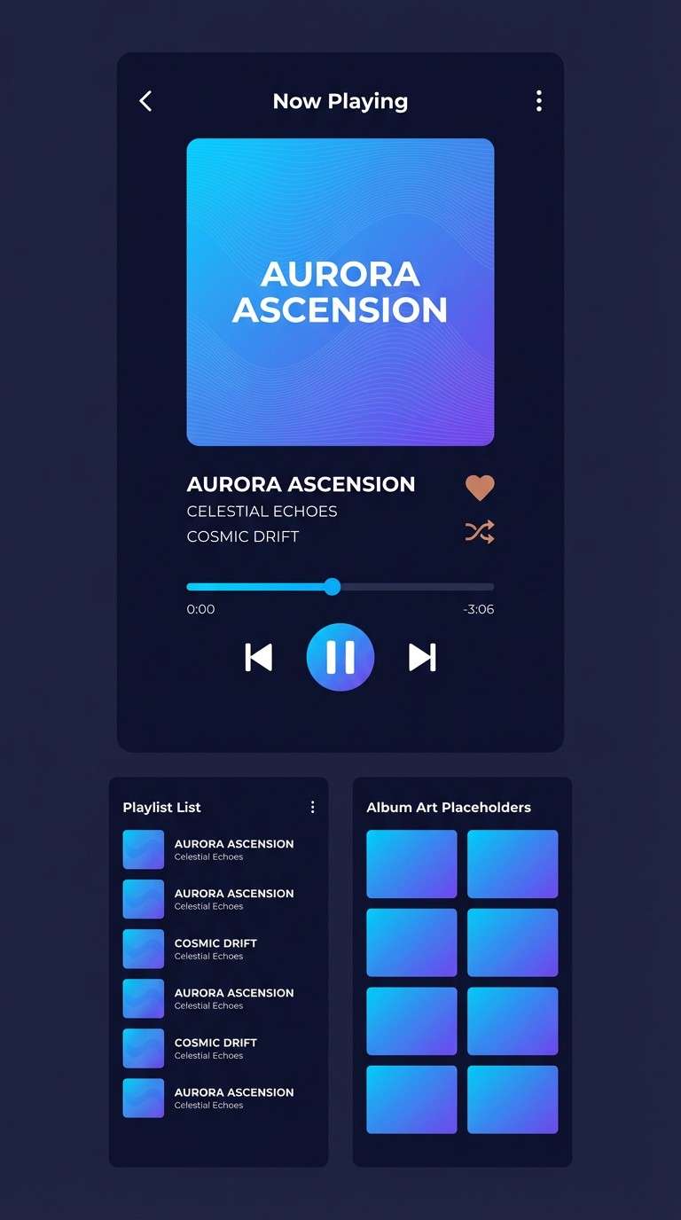 music app ui mockup