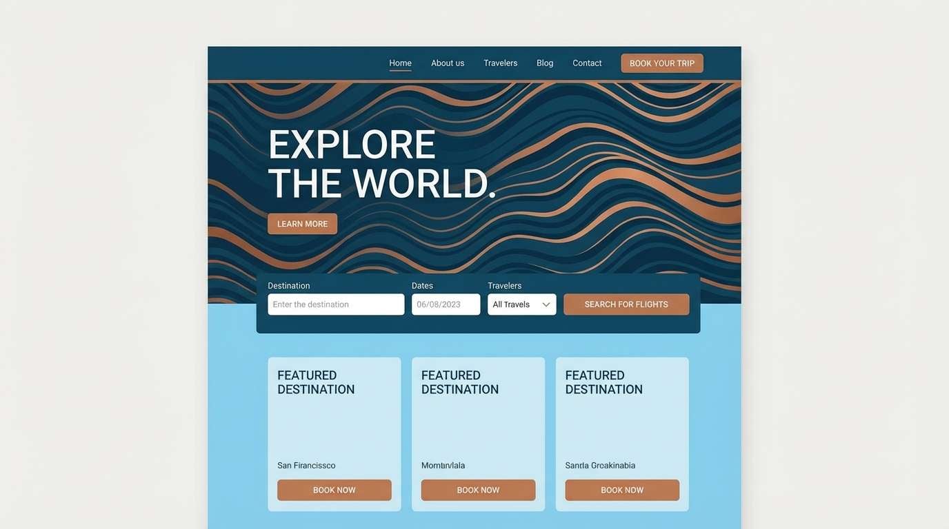 travel landing page ui