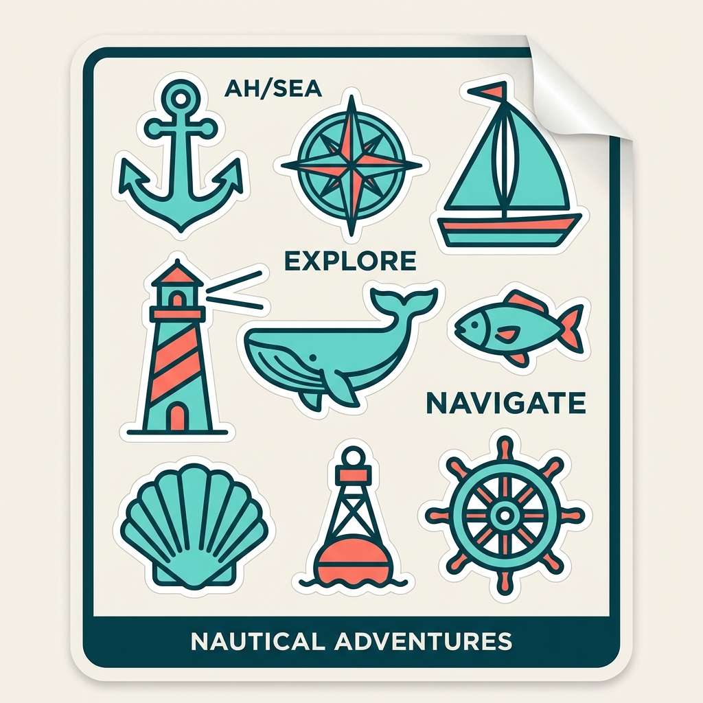 nautical sticker sheet