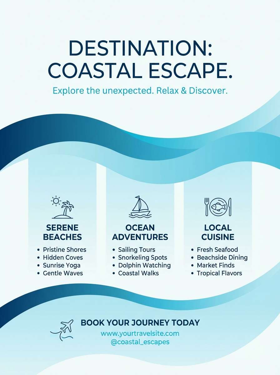 travel flyer with sky gradient