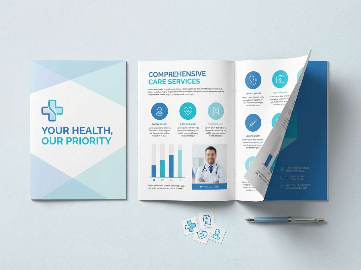 clean healthcare brochure layout