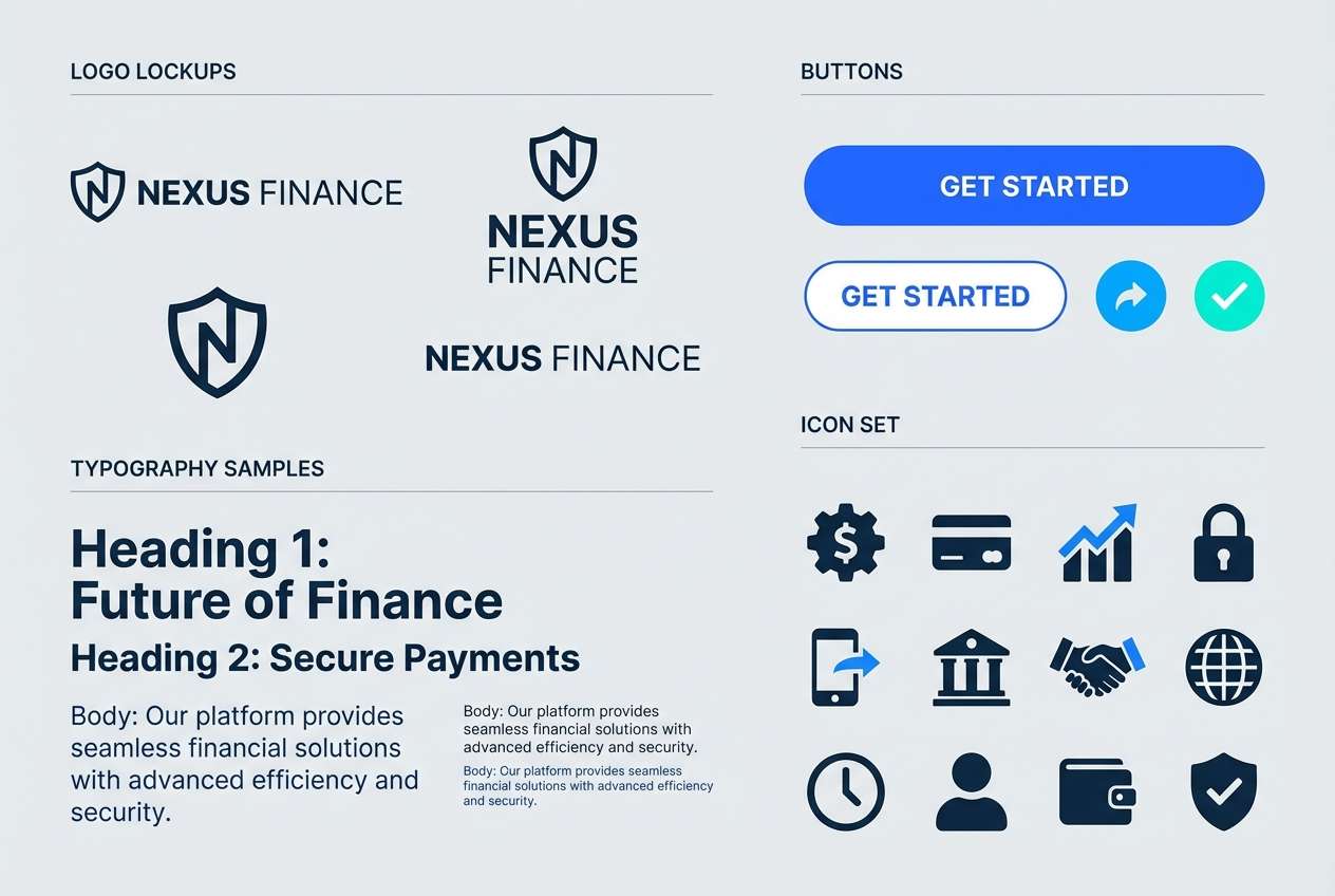 fintech brand kit sheet