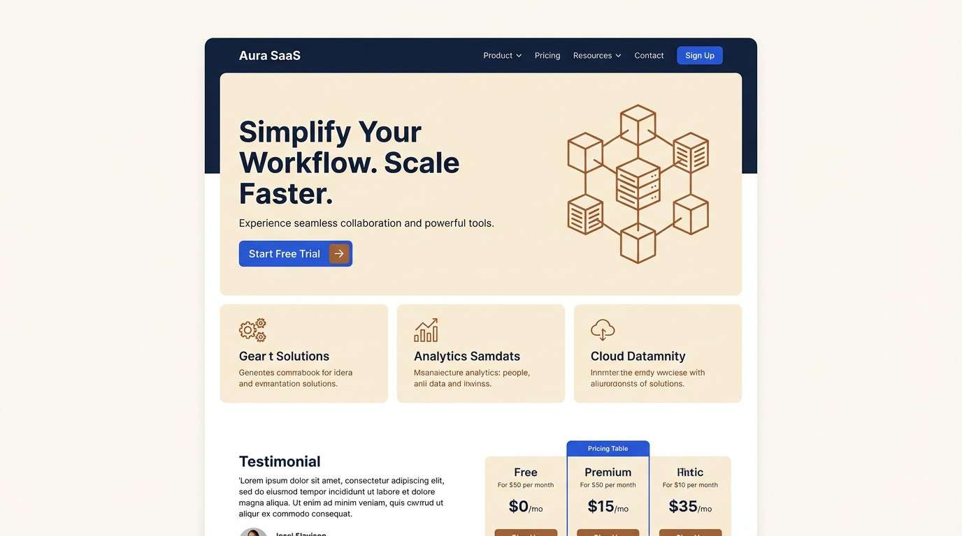 saas landing page